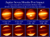 Post-impacts images of Jupiter, color, (8 images) infrared (1.7, 2.3 micron), 17 to 20 Feb 1995