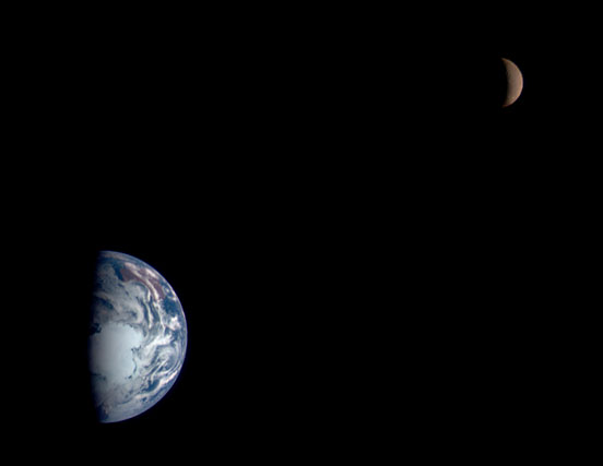 earth and moon from space nasa