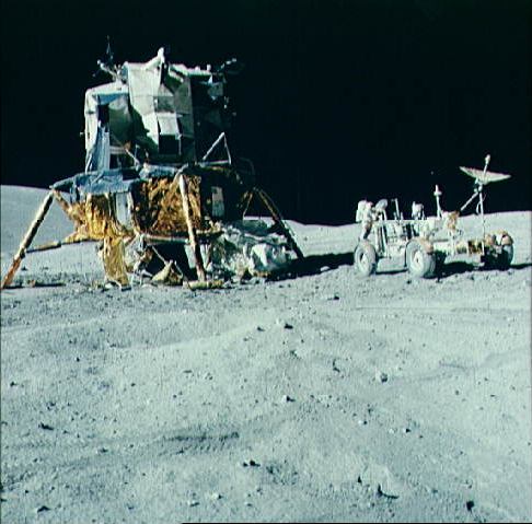 apollo 16 lunar module on the moon