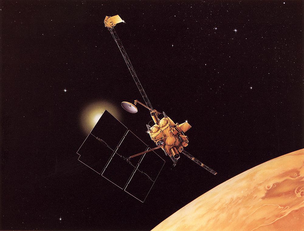 Mars Observer in orbit above Mars, NASA illustration Source: NSSDCA Master Catalog mars_observer.jpg