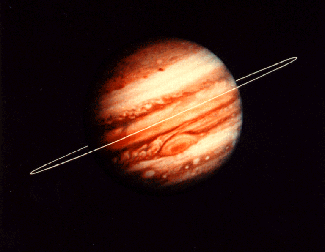 Jupiter's ring - Voyager 1, NASA illustration Source: NASA Voyager 1 Imagery vg1_p21259.gif