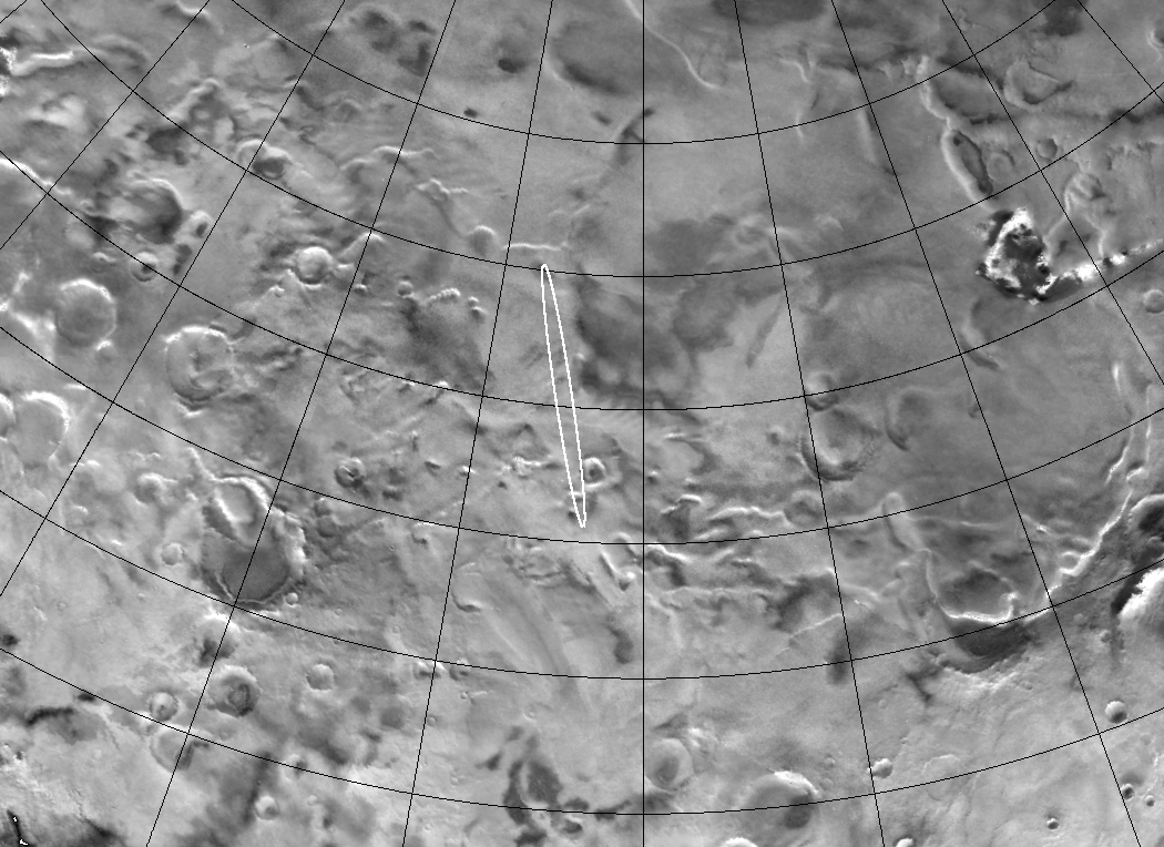 Planned Mars Polar Lander landing site, NASA photo mpl_landingsite.gif