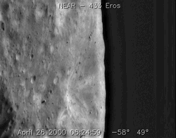 [NEAR animation of asteroid Eros]