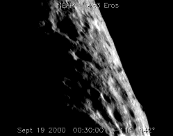 [NEAR animation of asteroid Eros]