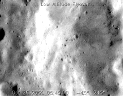 [NEAR animation of asteroid Eros flyover]