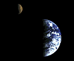 [Galileo image of Earth and Moon]