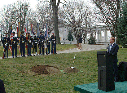 [Speech and Honor Guard]