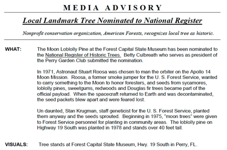 [Perry Tree Media Advisory]