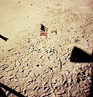 US flag on the Moon