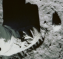Moon boot and footprint