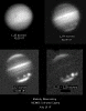 Fragment A, C, E, F, H impact sites, b/w (4 images), infrared, 00:44 to 1:18 UT, 19 July 1994