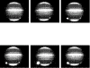Fragment G impact sequence, black and white (6 images), near-IR, 18 July 1994