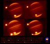 Fragment H impact sequence, color (4 images), infrared, 19:35 to 20:00 UT, 18 July 1994