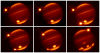 Fragment H impact sequence, color (6 images), infrared (2.3 micron), 19:28 - 22:40 UT, 18 July 1994