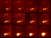 Fragment K and L impact sequence, color (12 images), infrared, 22:15 to 22:54 UT, 19 July 1994