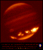 Post-impacts image of Jupiter, color, near IR, 22:31 UT, 25 July 1994
