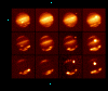 Post-impacts of Jupiter, color (12 images), infrared, 23:00 UT, 6 August to 01:23 UT, 8 August 1994