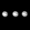 Dark ring on Jupiter, b&w (3 images), blue, 9:24 UT,  10:02 UT, and 10:38 UT, 21 July 1994