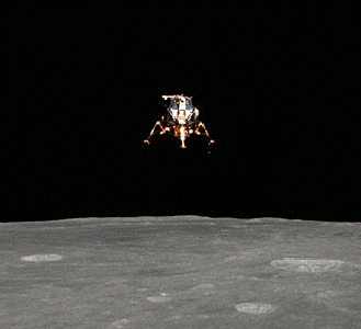 Image of the Apollo 12 Lunar Module / ALSEP spacecraft.