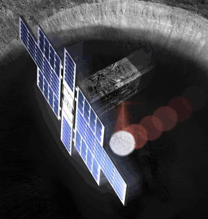 Image of the Lunar Flashlight spacecraft.