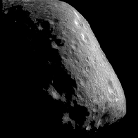 [NEAR image of asteroid Eros crater wall]