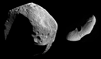 [NEAR image of asteroids Eros and Mathilde]