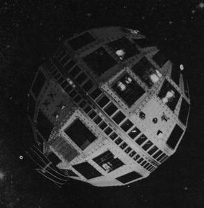 Image of the Telstar 1 spacecraft.