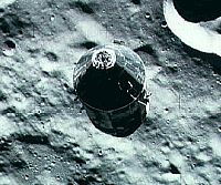 Image of the Apollo 16 Command and Service Module (CSM) spacecraft.