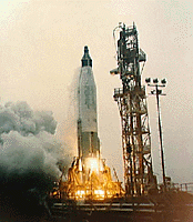 Image of the Mercury Atlas 1 spacecraft.